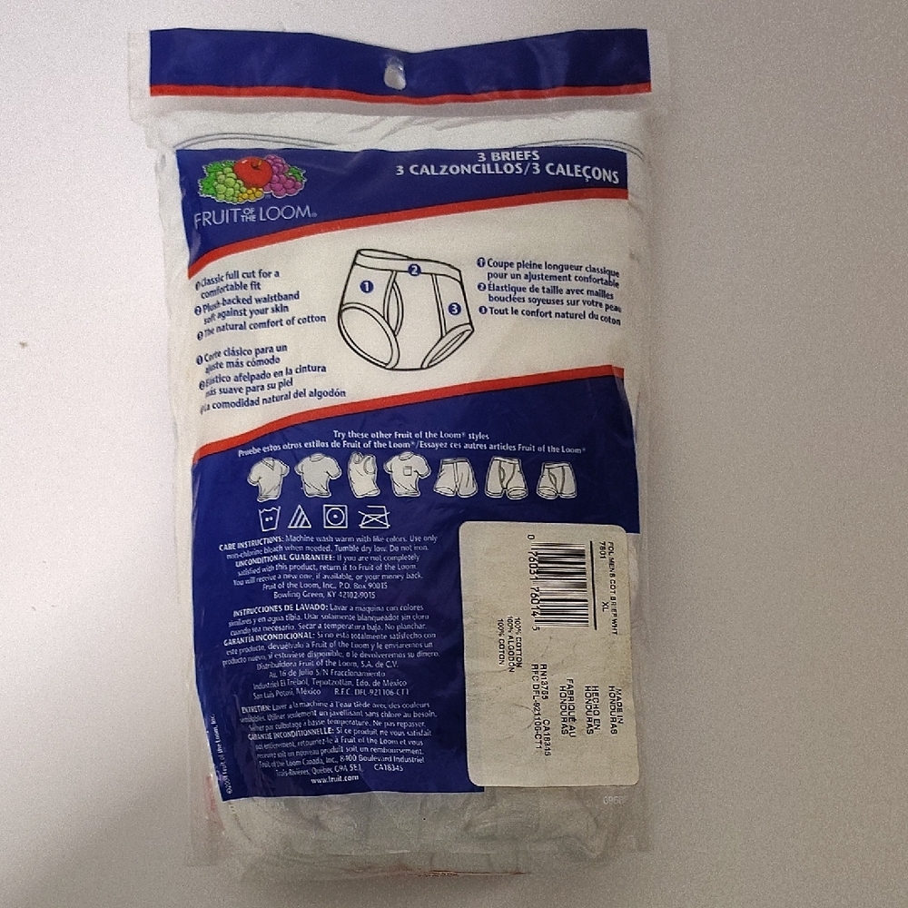 Vtg 2004 Fruit of the Loom Men's Classic White Briefs Sz 42-44 3-Pack - Picture 2 of 9